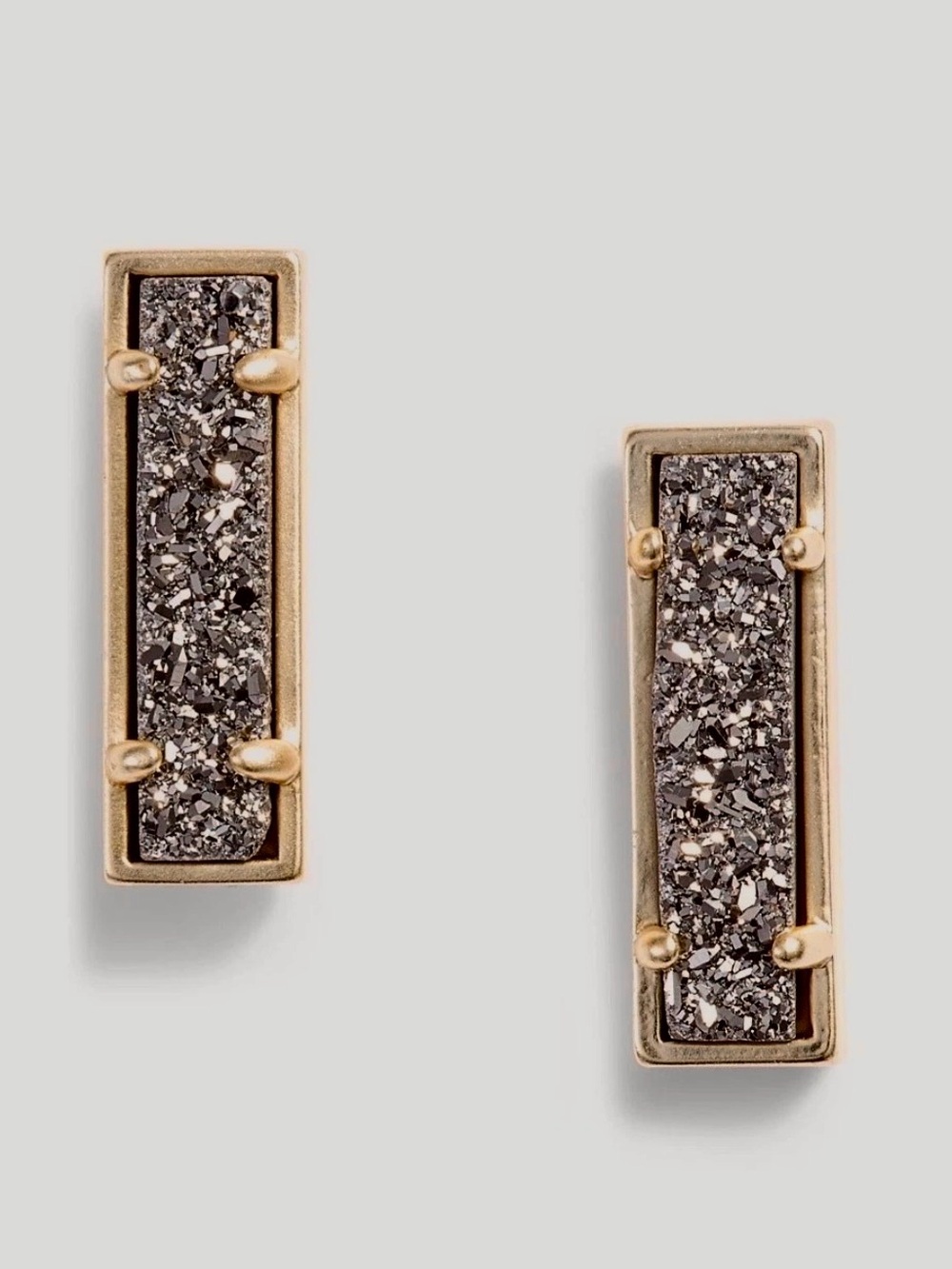 Kendra Scott Lady Drusy Black and Gold Stud Earrings